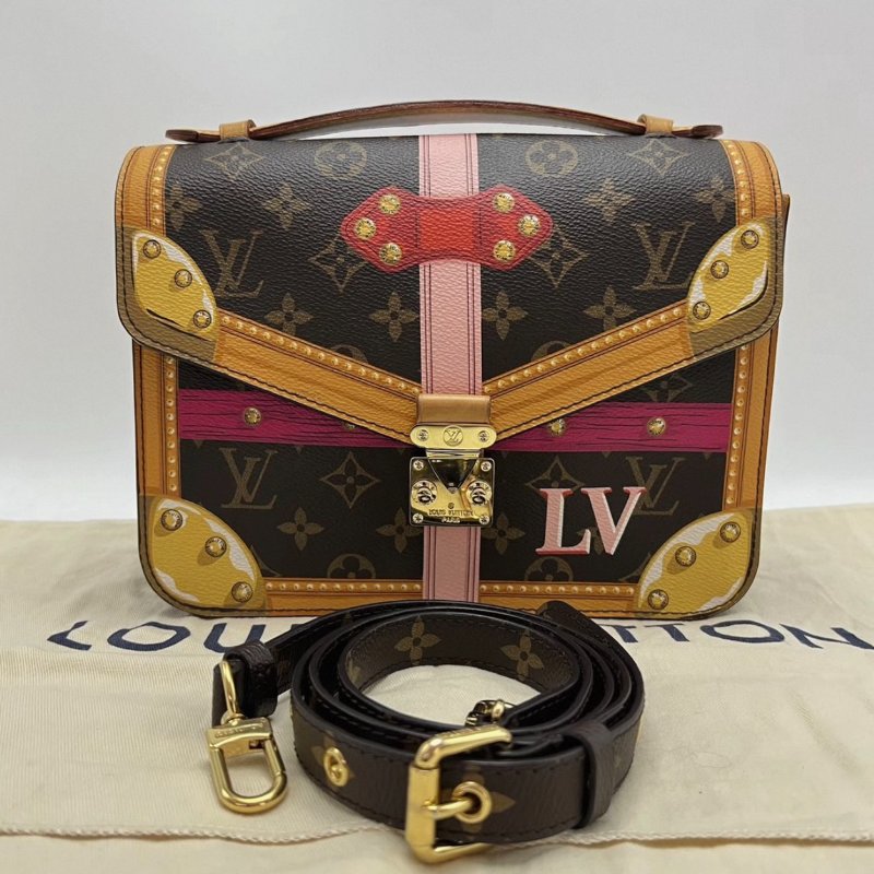 LV 限量款宮廷老花塗鴉郵差包 24.5*19*5 98新配件塵袋-0