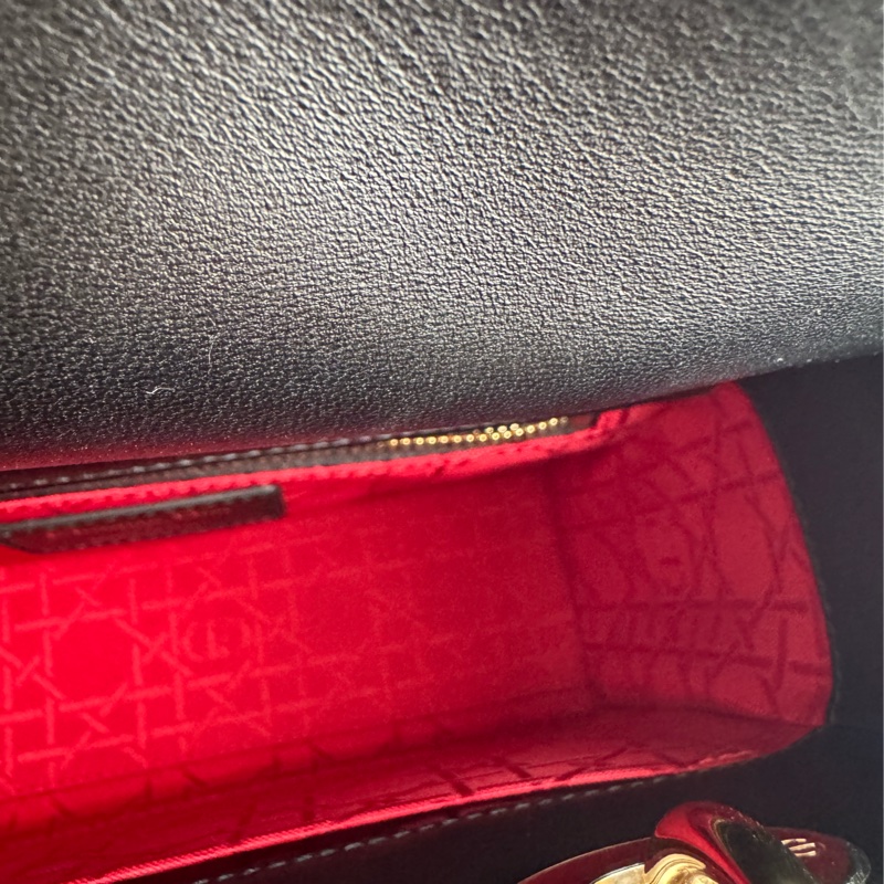 Dior黑羊皮金吊飾5格黛妃包-30