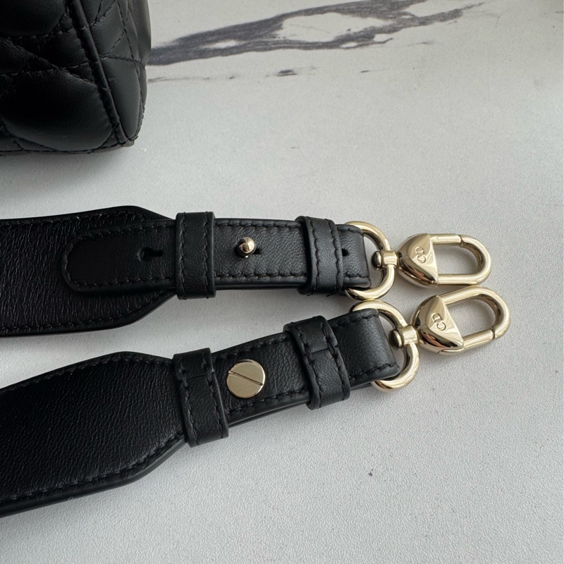 Dior黑羊皮金吊飾5格黛妃包-36