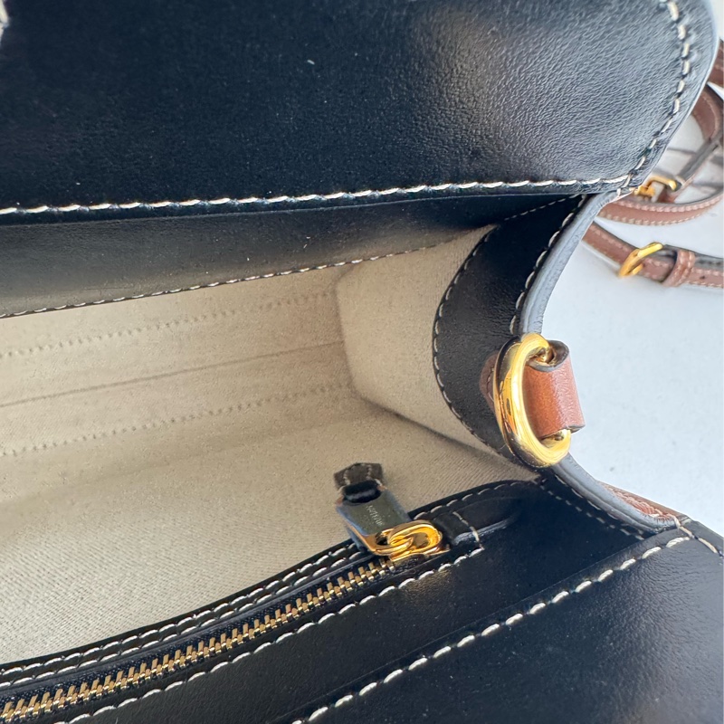 Burberry 黑皮革邊帆布手提兩用包-27