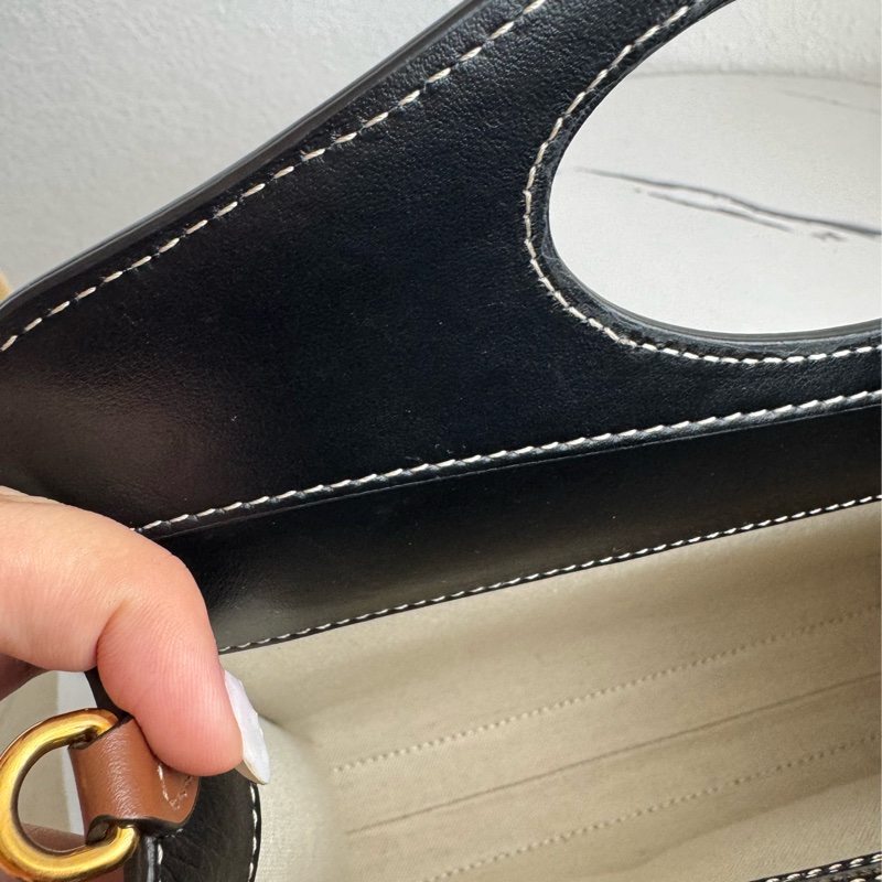 Burberry 黑皮革邊帆布手提兩用包-30