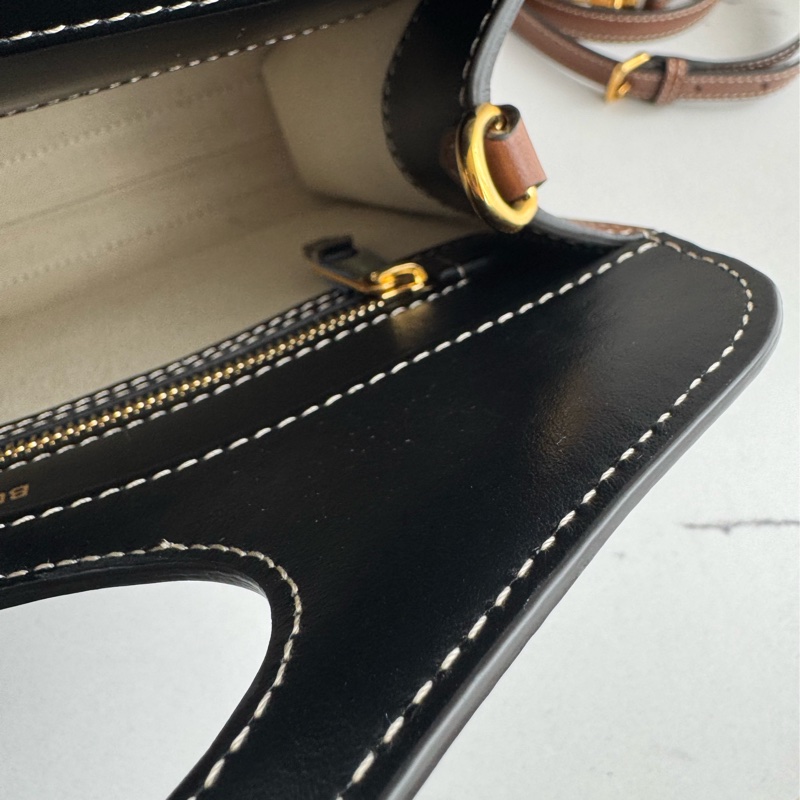 Burberry 黑皮革邊帆布手提兩用包-32