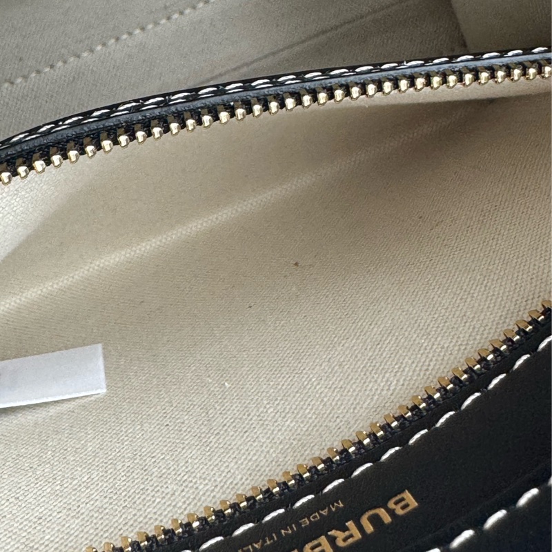 Burberry 黑皮革邊帆布手提兩用包-34