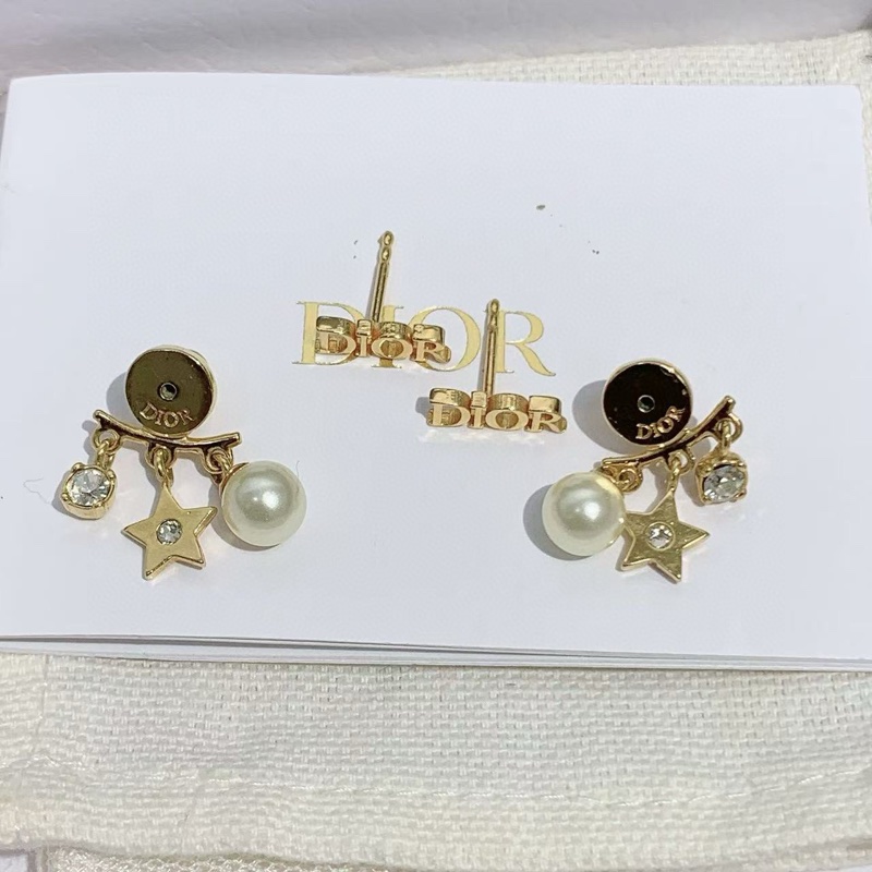 Dior迪奥 星星字母珍珠耳环-3