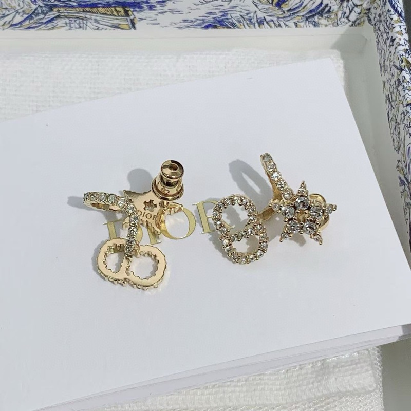 Dior迪奥 CLAIR D LUNE系列 CD logo水钻星星耳钉-3