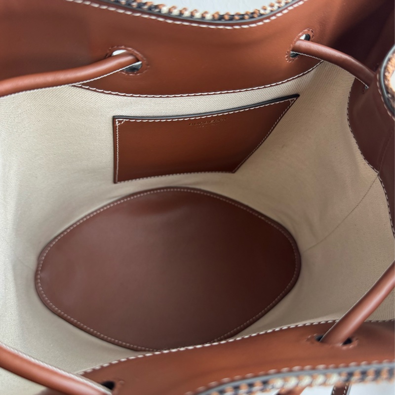 Burberry 棕色針織格紋手提兩用水桶包-20