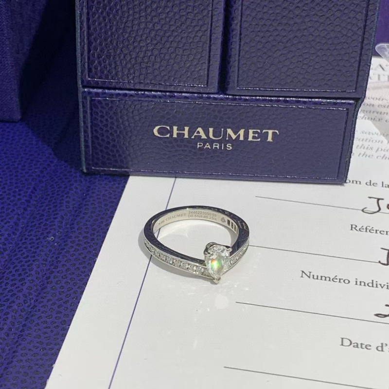 Chaumet尚美 Josephine Aigrette加冕·爱系列 白鹭冠冕 V字型水滴钻戒-4