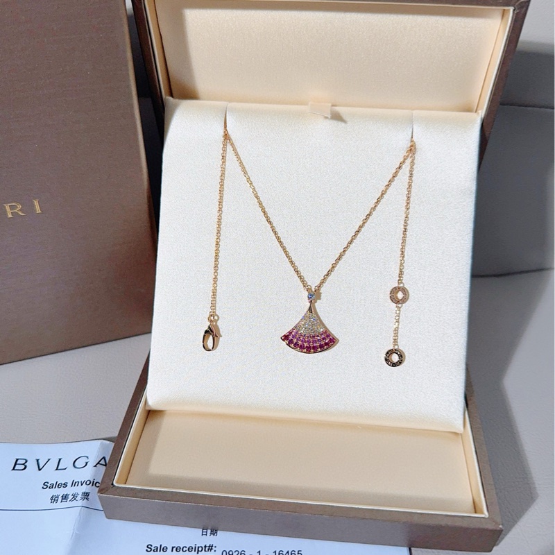 Bvlgari 宝格丽 DIVAS' DREAM系列 红宝石满钻渐变扇子项链-2
