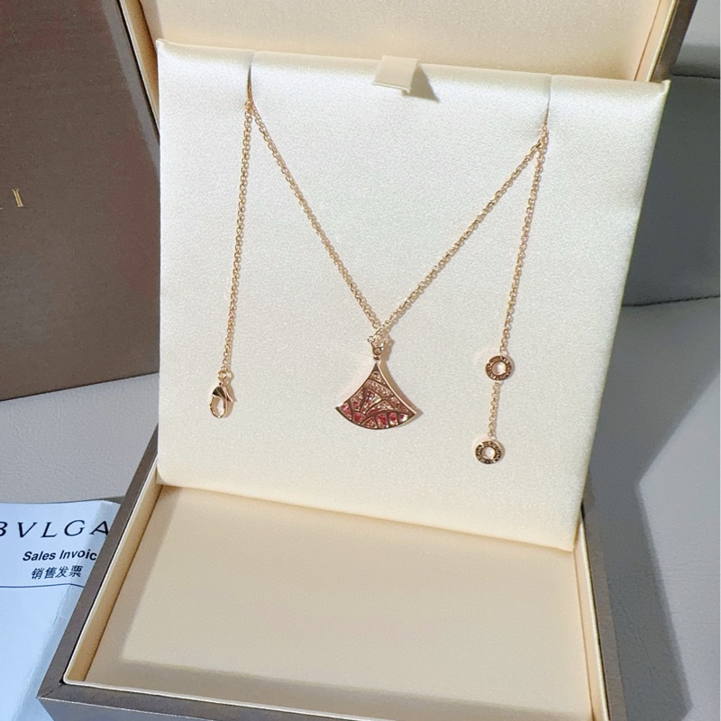 Bvlgari 宝格丽 DIVAS' DREAM系列 红宝石满钻渐变扇子项链-3