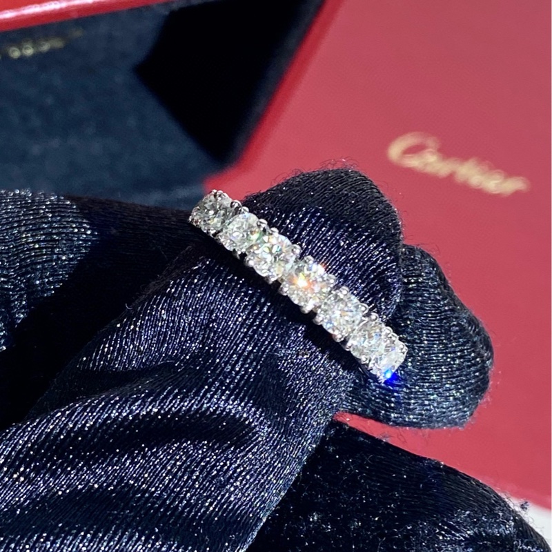 Cartier卡地亚 DESTINEE PT950铂金满钻排钻戒指-5