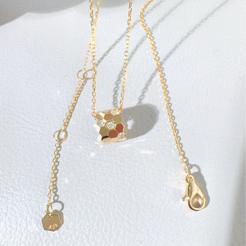 Chaumet尚美 BEE MY LOVE系列 18K金镶钻蜂巢项链-4