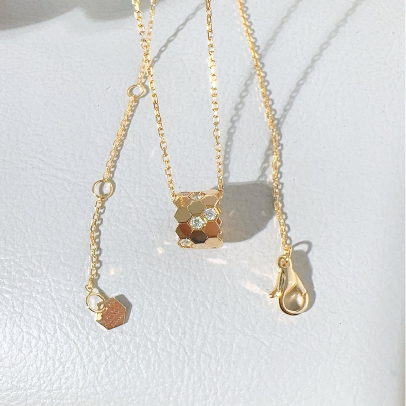 Chaumet尚美 BEE MY LOVE系列 18K金镶钻蜂巢项链-5