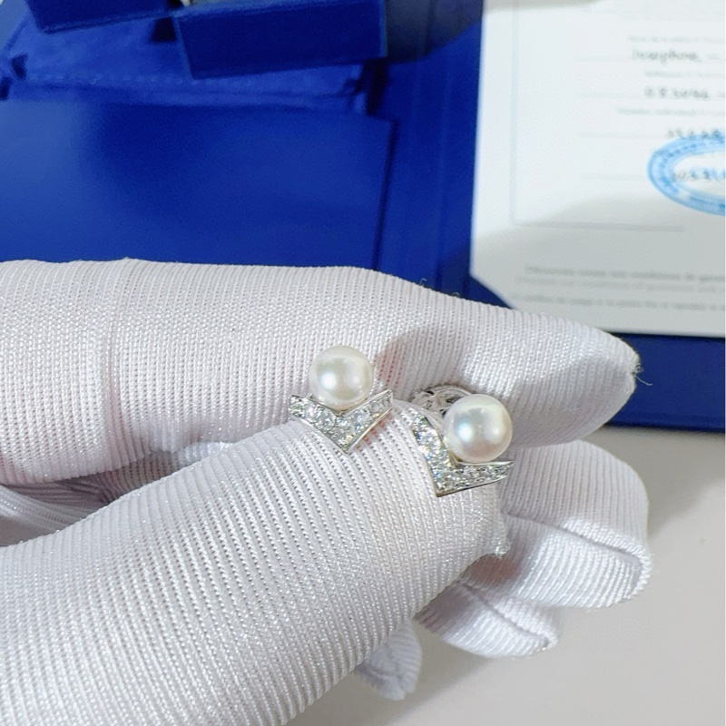 Chaumet尚美 Joséphine Aigrette 约瑟芬皇后系列 白鹭珍珠耳钉-5