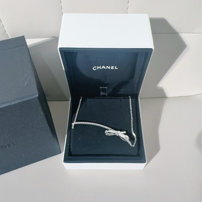 Chanel香奈儿 高级珠宝 Ruban系列 白金满钻蝴蝶结项链-2