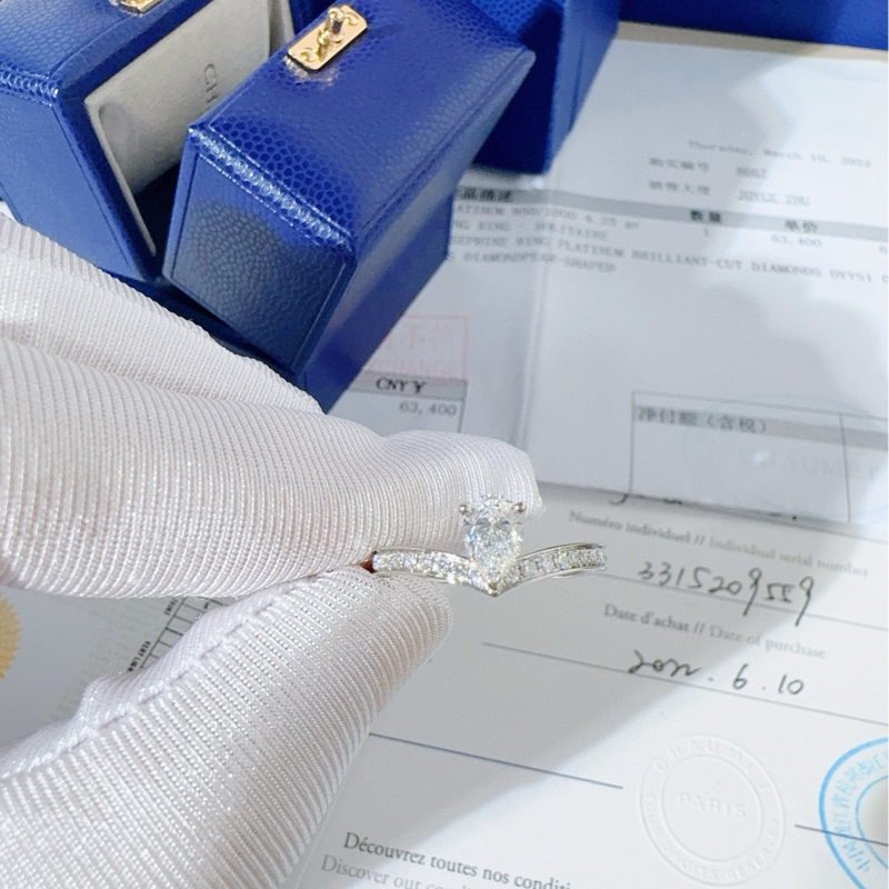 Chaumet尚美 Josephine Aigrette加冕·爱系列 白鹭冠冕 V字型水滴钻戒-6