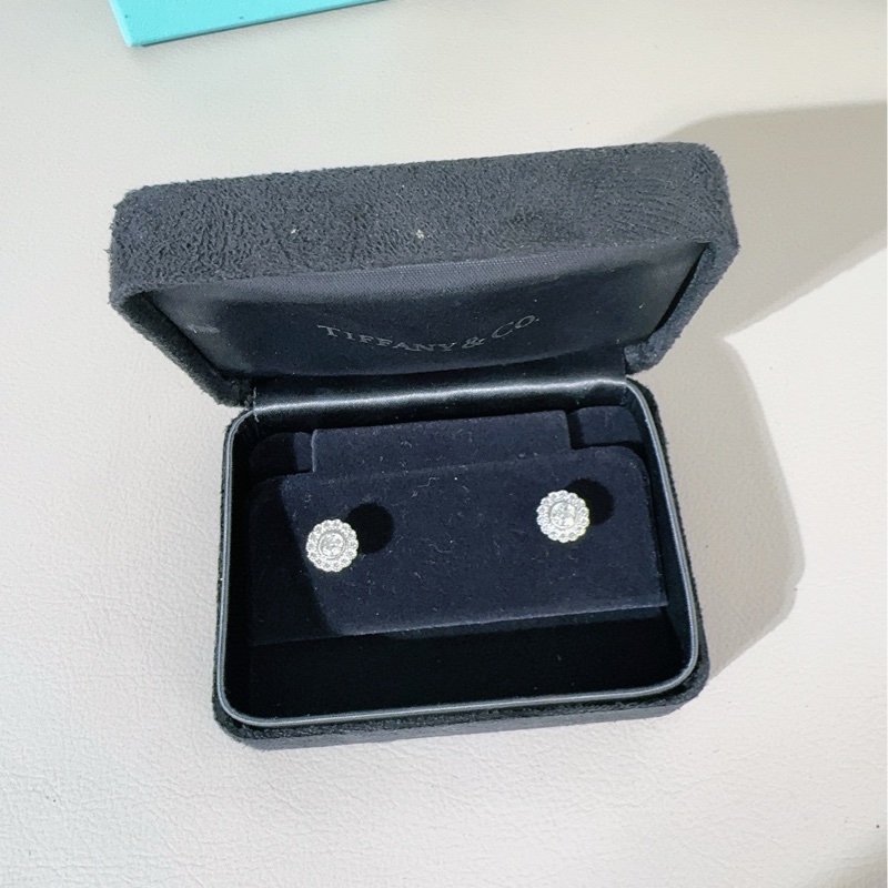 Tiffany蒂芙尼 Enchant Flower系列 PT950铂金满钻花朵耳钉-2