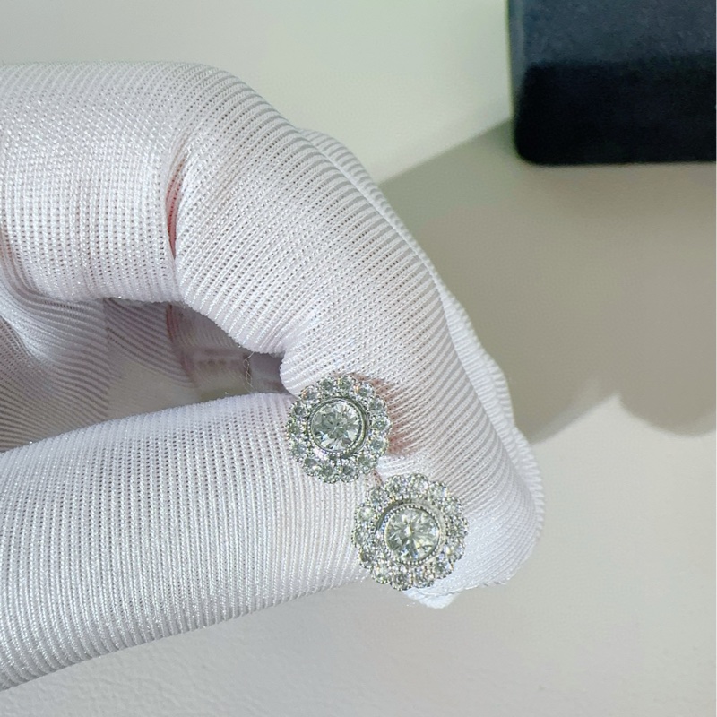 Tiffany蒂芙尼 Enchant Flower系列 PT950铂金满钻花朵耳钉-4