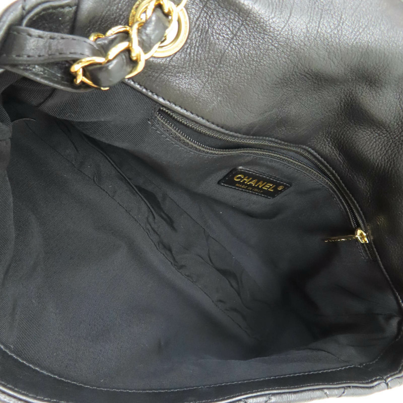 黑色 牛皮 菱格紋 鍊帶 肩背包【CHANEL 香奈兒】-4