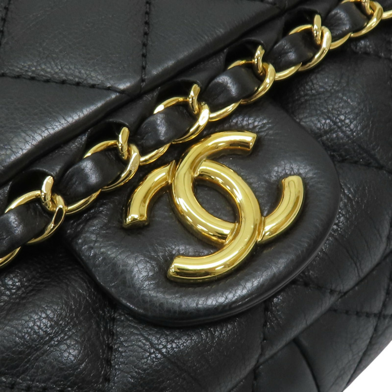 黑色 牛皮 菱格紋 鍊帶 肩背包【CHANEL 香奈兒】-9