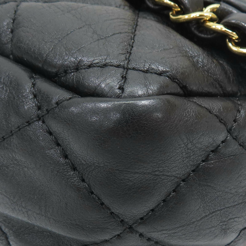 黑色 牛皮 菱格紋 鍊帶 肩背包【CHANEL 香奈兒】-12