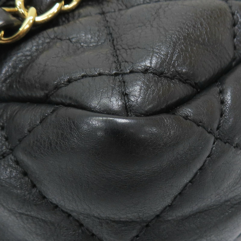 黑色 牛皮 菱格紋 鍊帶 肩背包【CHANEL 香奈兒】-13