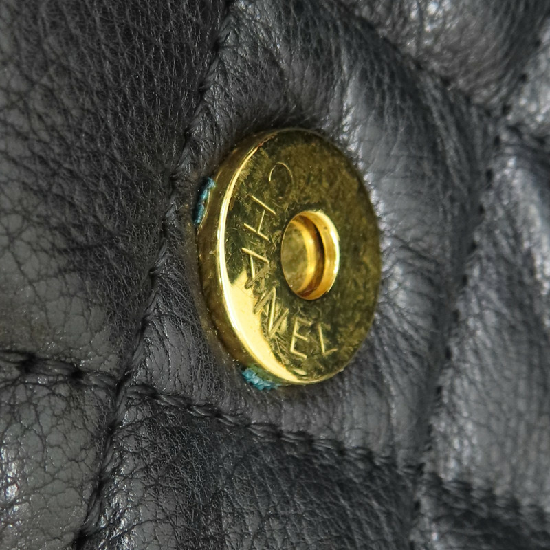 黑色 牛皮 菱格紋 鍊帶 肩背包【CHANEL 香奈兒】-16