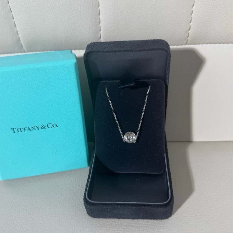 Tiffany蒂芙尼 Soleste系列 PT950铂金围镶钻 双圈太阳花项链-2