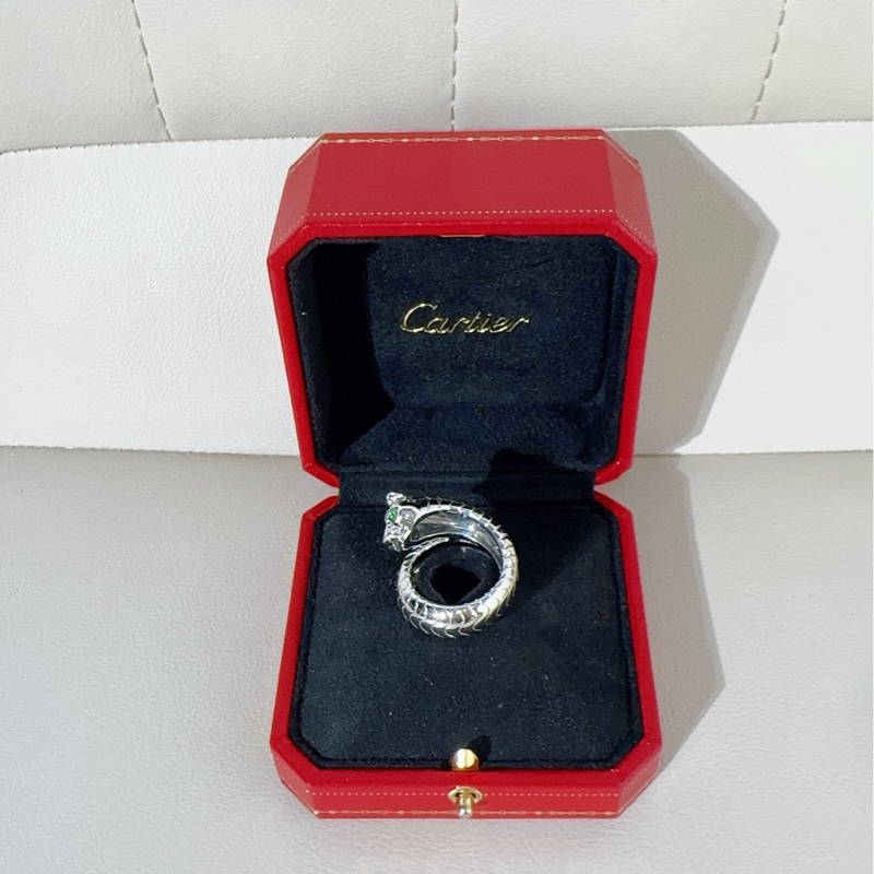 Cartier卡地亚 白金猎豹戒指-1