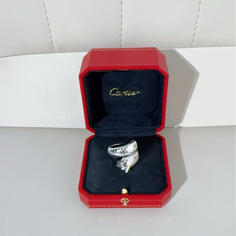 Cartier卡地亚 白金猎豹戒指-2