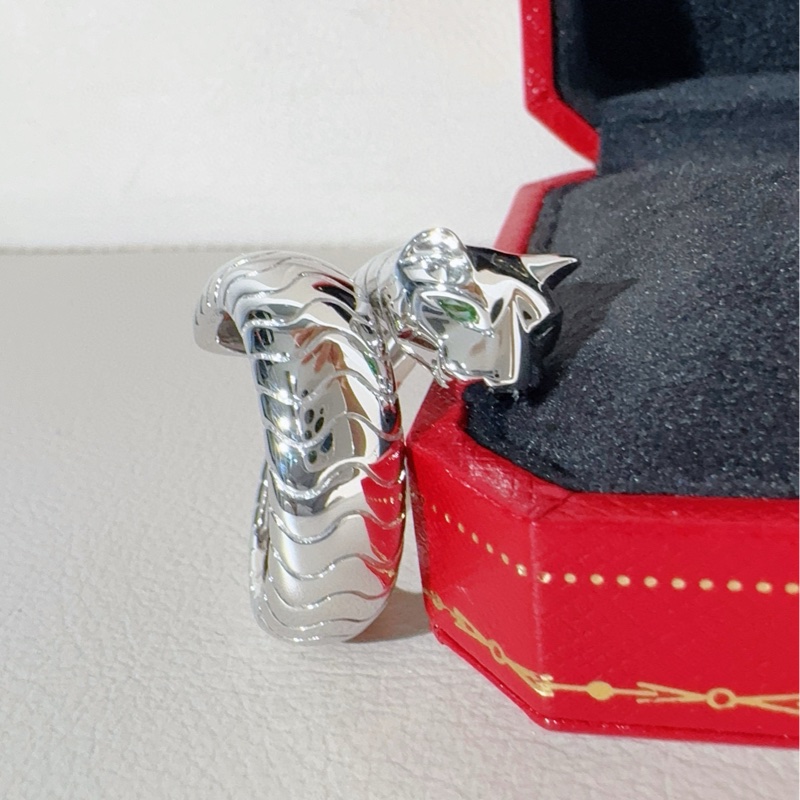 Cartier卡地亚 白金猎豹戒指-3