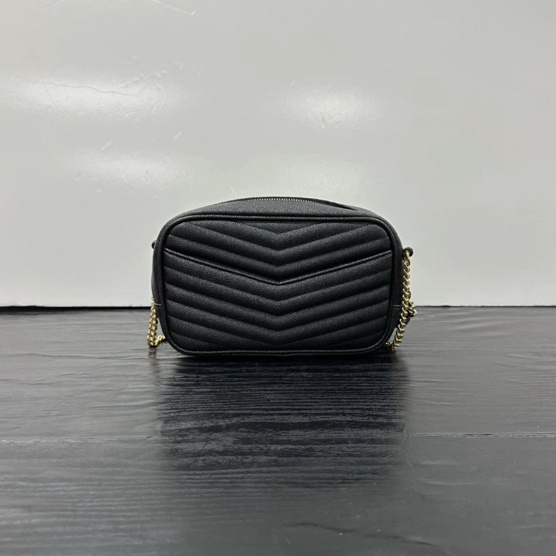 YSL 黑金LOU牛皮流蘇相機肩背斜背包 19*5*11 98新配件塵袋-5