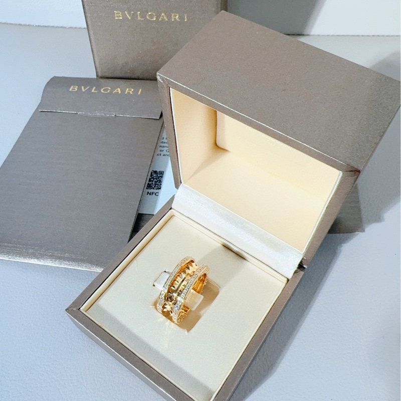 Bvlgari宝格丽 B.ZERO1系列 铆钉弹簧 双排钻戒指-3