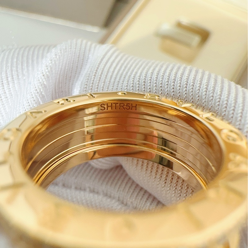 Bvlgari宝格丽 B.ZERO1系列 铆钉弹簧 双排钻戒指-7