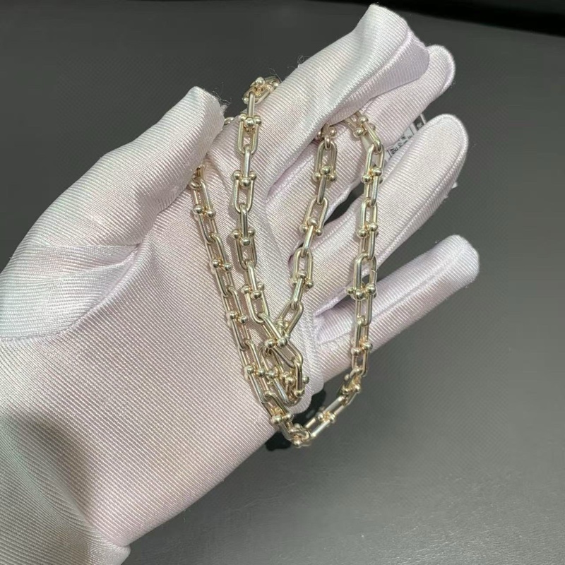 Tiffany蒂芙尼 HardWear系列 纯银链环项链-4