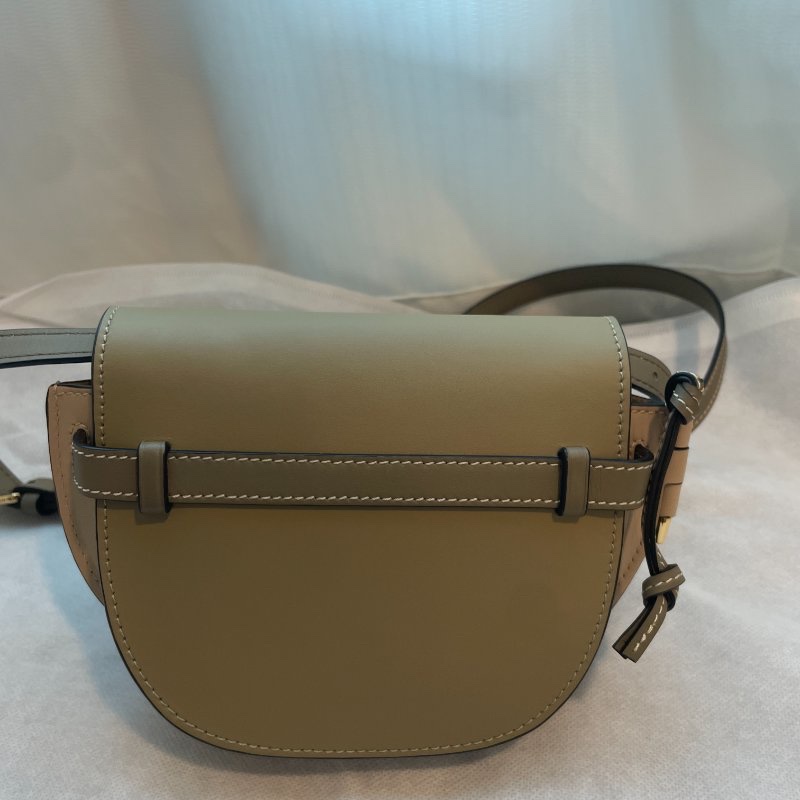 loewe mini gate dual淺綠色抹茶綠拚米色 99新配件塵袋-5