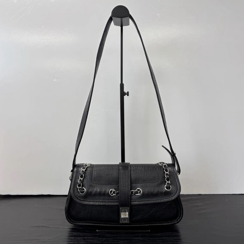 CHANEL 黑銀2.55腋下肩背包 27*15*7 98新配件塵袋-0