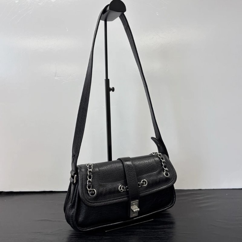 CHANEL 黑銀2.55腋下肩背包 27*15*7 98新配件塵袋-1