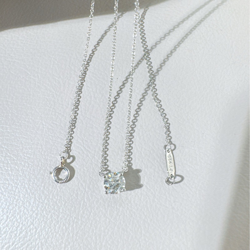 Tiffany蒂芙尼 四爪单钻钻石项链-5