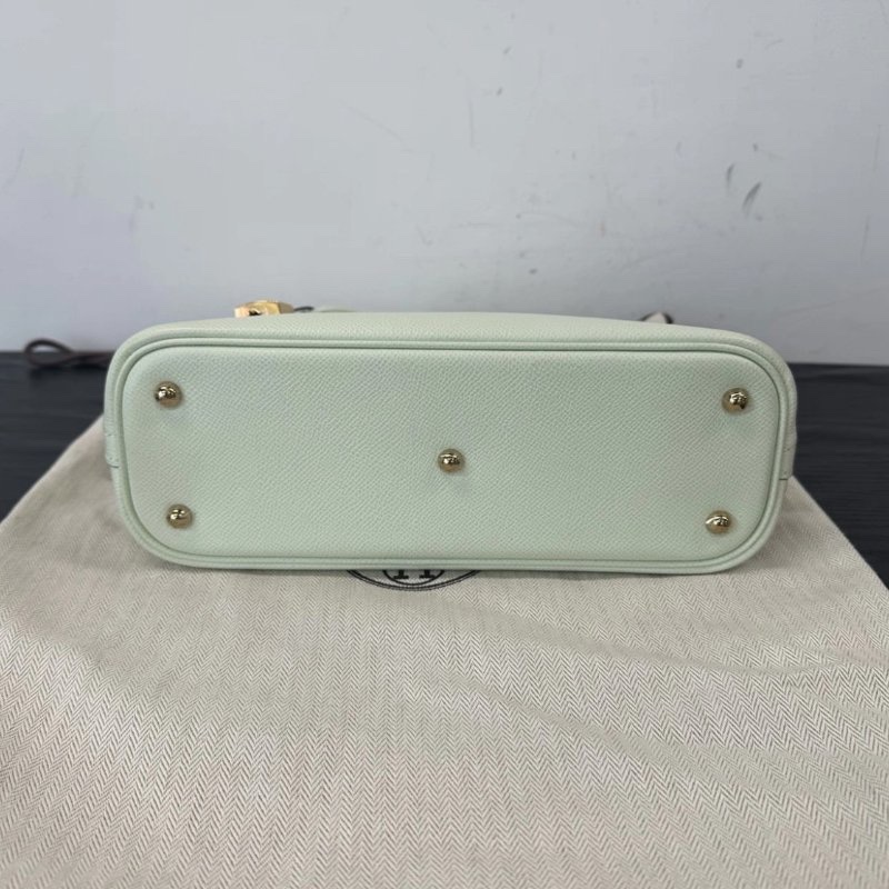 HERMES 保齡球27氣泡綠金扣手提肩背包 27*19*8 99新配件塵袋購證-3