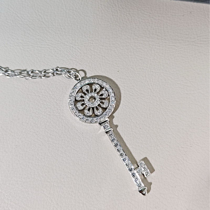 Tiffany蒂芙尼 铂金满钻太阳花项链-4