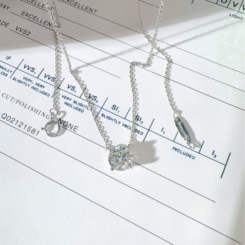 Tiffany蒂芙尼 Solitaire系列 经典款 一克拉铂金钻石项链-4