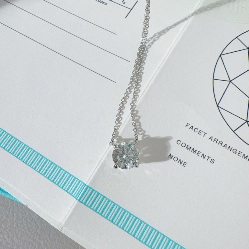 Tiffany蒂芙尼 Solitaire系列 经典款 一克拉铂金钻石项链-6