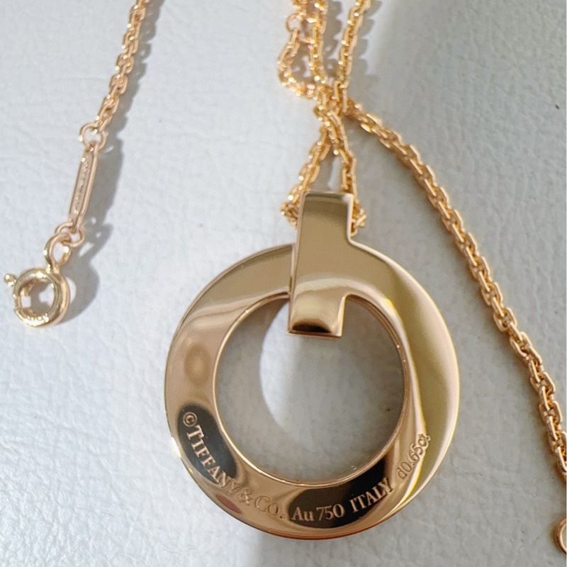 Tiffany蒂芙尼 T系列 T1 18K玫瑰金满钻圈形项链-6