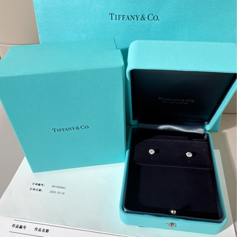 Tiffany蒂芙尼 Solitaire系列 铂金满钻 钻石耳钉-1