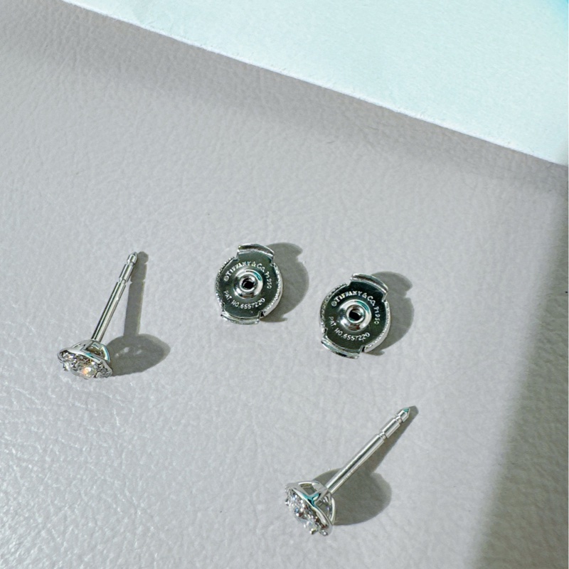 Tiffany蒂芙尼 Solitaire系列 铂金满钻 钻石耳钉-6