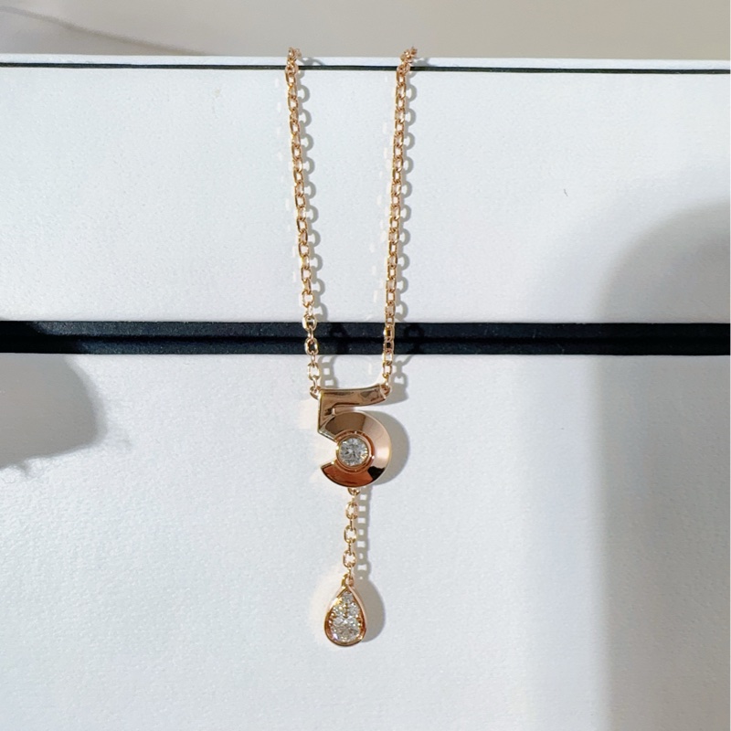 Chanel香奈儿 EXTRAIT DE N°5系列 18K玫瑰金镶钻N°5水滴流苏项链-3