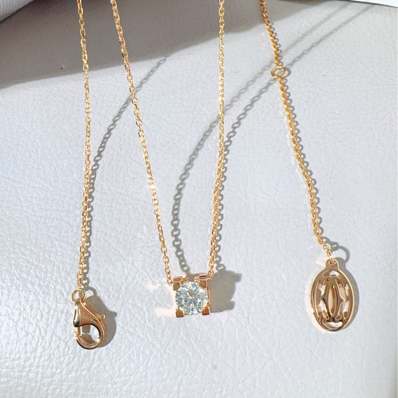 Cartier卡地亚 C DE CARTIER 玫瑰金单钻牛头石项链-5