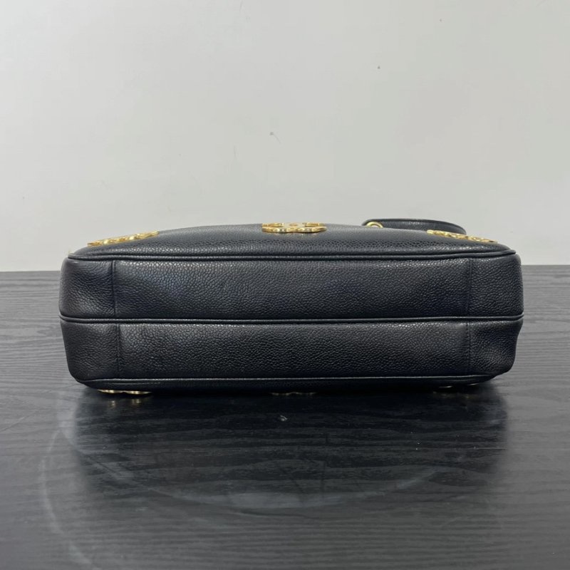 CHANEL 黑金金球托特肩背腋下包 31*24*9 98新配件保卡塵袋-3