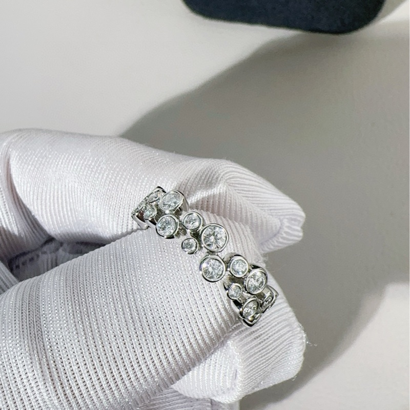 Tiffany蒂芙尼 Bubble Ring系列 PT950铂金双排钻戒指-5