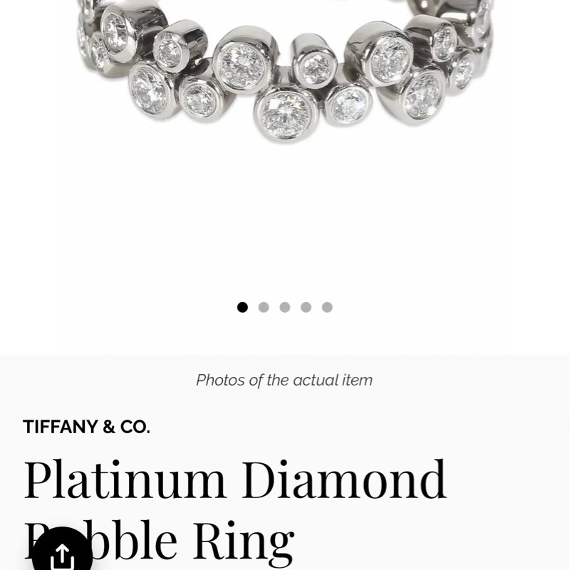 Tiffany蒂芙尼 Bubble Ring系列 PT950铂金双排钻戒指-7